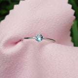 Vintage Dainty Aquamarine Engagement Ring