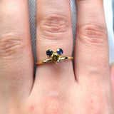 Yellow & Blue Sapphire September Birthstone Engagement Ring