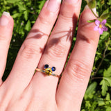 Yellow & Blue Sapphire September Birthstone Engagement Ring