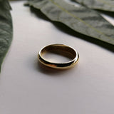 Solid 3 mm Gold Dome Engraved Wedding Band for Couples