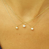 Bezel Diamond Tiny Solitaire Necklace – Natural Dainty Handmade Diamond Necklace