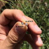 Dainty Genuine Diamond Bezel Stud Earrings