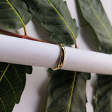 Solid 3 mm Gold Dome Engraved Wedding Band for Couples