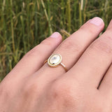 Textured Oval Shape Gold Ring