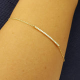 Dainty Diamond Bar Bracelet - Genuine Diamond Wedding Jewelry