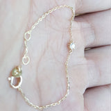 Dainty Genuine Floating Solitaire Diamond Bracelet
