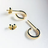 Hoop Huggie Earrings - Dainty 18K Gold Hoops