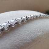 Graduated Floating Diamond Tennis Bracelet - GIA Certified