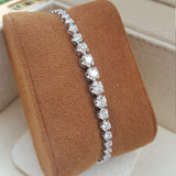 Graduated Floating Diamond Tennis Bracelet - GIA Certified