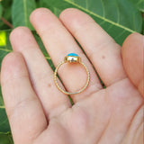Round Sleeping Beauty Bezel Turquoise Ring