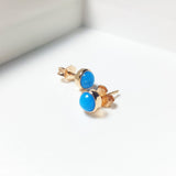 Natural Arizona Turquoise Earrings - Sleeping Beauty Bezel Studs