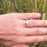Textured Oval Shape Gold Ring