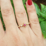 Natural Princess Ruby Engagement Ring – Victorian July Birthstone Jewelry
