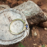 East-West Dainty Oval Blue Sapphire Engagement Ring