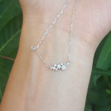 Dainty Genuine Diamond Cluster Necklace