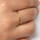 Handmade Solid 18k Gold Promise Rings - Fully Rounded Wedding Bands
