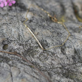 Dainty Diamond Bar Bracelet - Genuine Diamond Wedding Jewelry