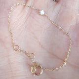 Dainty Genuine Floating Solitaire Diamond Bracelet