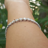 Graduated Floating Diamond Tennis Bracelet - GIA Certified