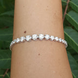 Graduated Floating Diamond Tennis Bracelet - GIA Certified