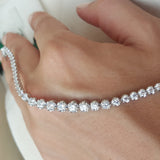 Graduated Floating Diamond Tennis Bracelet - GIA Certified