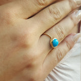 Round Sleeping Beauty Bezel Turquoise Ring