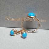 Natural Arizona Turquoise Earrings - Sleeping Beauty Bezel Studs