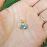 Natural Arizona Turquoise Earrings - Sleeping Beauty Bezel Studs