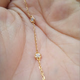 Dainty Spaced Diamond Bezel Tennis Bracelet