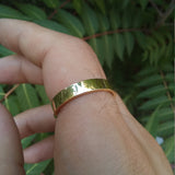 4 mm Flat Solid 18k Gold Ring – Simple Wedding Bands His & Hers Set