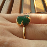 Nature-Inspired Emerald Engagement Ring - Natural Raw Colombian Emerald Solitaire Ring