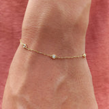 Dainty Spaced Diamond Bezel Tennis Bracelet