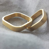 Square Flat Wedding Rings Set for Couples – Unique Men Wedding band