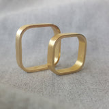 Square Flat Wedding Rings Set for Couples – Unique Men Wedding band