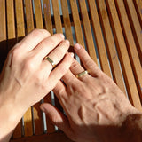 Square Flat Wedding Rings Set for Couples – Unique Men Wedding band