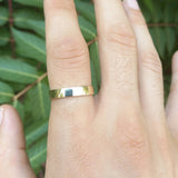 4 mm Flat Solid 18k Gold Ring – Simple Wedding Bands His & Hers Set