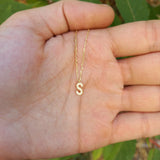 Natural Dainty Diamond Initial Pendant – Simple Delicate Custom Letter Necklace
