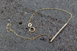 Dainty Diamond Bar Bracelet - Genuine Diamond Wedding Jewelry