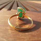 Nature-Inspired Emerald Engagement Ring - Natural Raw Colombian Emerald Solitaire Ring
