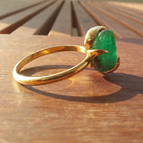 Nature-Inspired Emerald Engagement Ring - Natural Raw Colombian Emerald Solitaire Ring