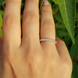 Diamond Wedding Band - Stackable French Pave Eternity Ring - Minimalist Bridal Ring