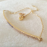 Elonged Sapphire & Diamond Bar Bracelet - Dainty Double Birthstone Pave Bracelet