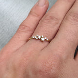 Nature-Inspired Diamond Cluster Ring - Handmade 18K Gold Wedding Band