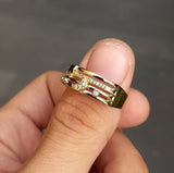 Unique Diamond Ring in 18K Gold - " Twinkling Diamond Moon and Stars"