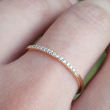 1.2 mm Pave Diamond Wedding Band – Dainty Eternity Ring
