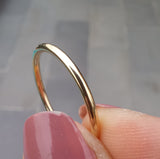Handmade Solid 18k Gold Promise Rings - Fully Rounded Wedding Bands
