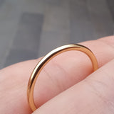 Handmade Solid 18k Gold Promise Rings - Fully Rounded Wedding Bands