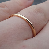 Handmade Solid 18k Gold Promise Rings - Fully Rounded Wedding Bands