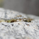 Dainty Simple Diamond Engagement Ring - Handmade Thin Solid 18k Gold Promise Ring