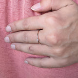 Dainty Simple Diamond Engagement Ring - Handmade Thin Solid 18k Gold Promise Ring